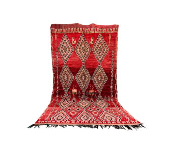 Handwoven Red Moroccan Carpet – Authentic Berber Wool Rug